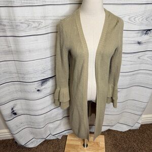 Alya tan Open Front Cardigan